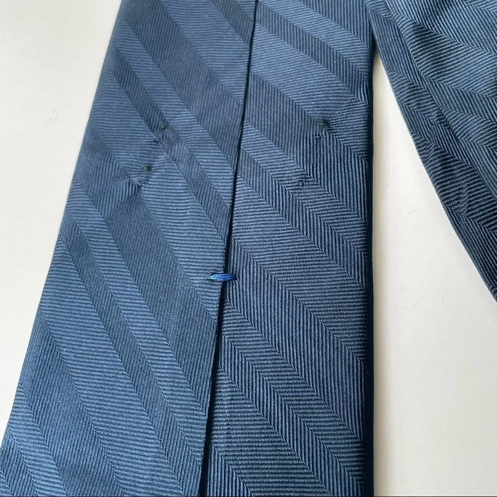 Vtg. YSL Blue Striped Tie